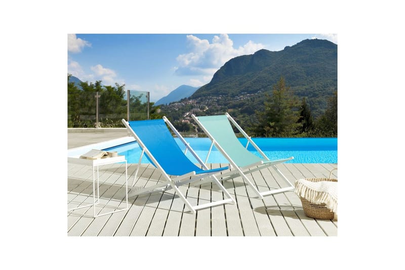 Solstol Locri Ii - Blå, Hvit - Hagemøbler & utemiljø - Stoler & Lenestoler - Solstoler