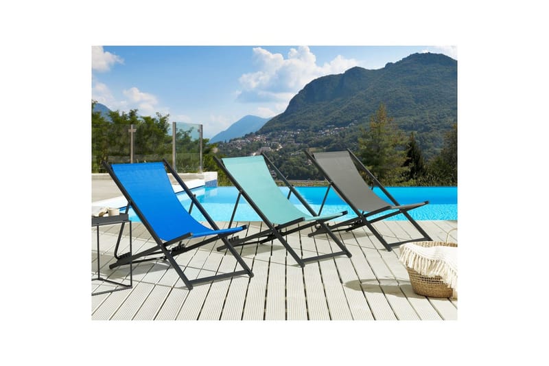 Solstol Locri Ii - Blå, Svart - Hagemøbler & utemiljø - Stoler & Lenestoler - Solstoler
