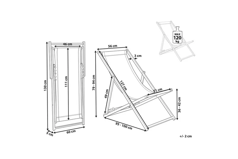 Solstol Locri Ii - Rød, Svart - Hagemøbler & utemiljø - Stoler & Lenestoler - Solstoler
