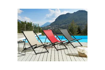 Solstol Locri Ii - Rød, Svart - Hagemøbler & utemiljø - Stoler & Lenestoler - Solstoler