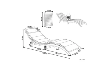Solstol Luino - Lyst tre, grå - Hagemøbler & utemiljø - Stoler & Lenestoler - Solsenger & solvogner