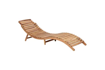 Solstol Luino - Lyst tre, hvit - Hagemøbler & utemiljø - Stoler & Lenestoler - Solsenger & solvogner