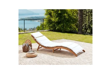 Solstol Luino - Lyst tre, hvit - Hagemøbler & utemiljø - Stoler & Lenestoler - Solsenger & solvogner