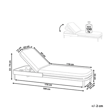 Solstol med pute Nettuno - Hagemøbler & utemiljø - Stoler & Lenestoler - Solstoler