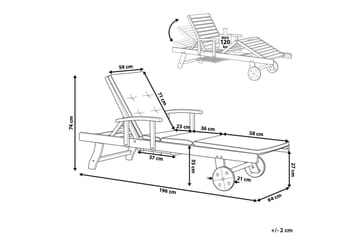 Solstol med pute Amantea - Hagemøbler & utemiljø - Stoler & Lenestoler - Solsenger & solvogner