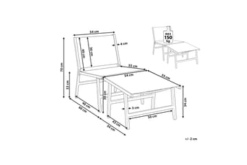 Solstol Montmagny 54x60 cm - Svart - Hagemøbler & utemiljø - Stoler & Lenestoler - Solstoler