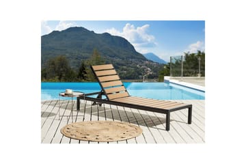 Solstol Nardo - Lyst tre, svart - Hagemøbler & utemiljø - Stoler & Lenestoler - Solsenger & solvogner