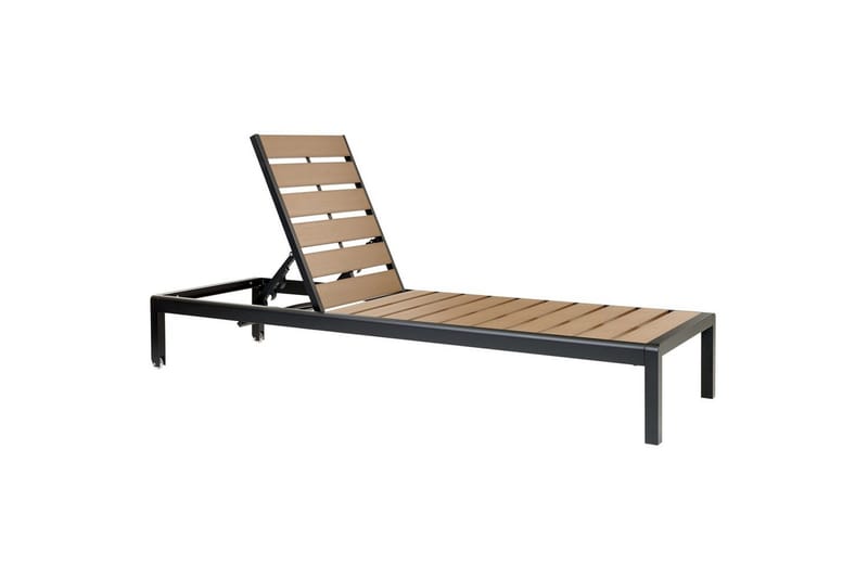 Solstol Nardo - Lyst tre, svart - Hagemøbler & utemiljø - Stoler & Lenestoler - Solsenger & solvogner