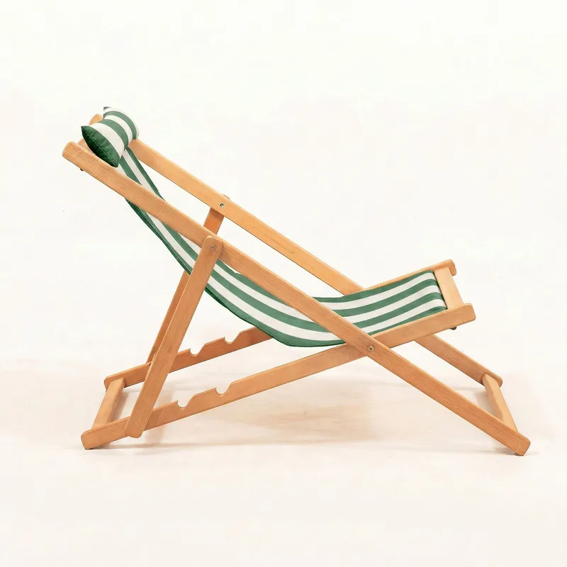 Romira Solseng utendørs - Grønn og hvit - Hagemøbler & utemiljø - Stoler & Lenestoler - Solstoler - Dekkstol