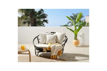 Solstol Rossano - Svart, beige - Hagemøbler & utemiljø - Stoler & Lenestoler - Utelenestoler