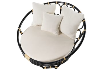 Solstol Rossano - Svart, beige - Hagemøbler & utemiljø - Stoler & Lenestoler - Utelenestoler