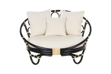 Solstol Rossano - Svart, beige - Hagemøbler & utemiljø - Stoler & Lenestoler - Utelenestoler