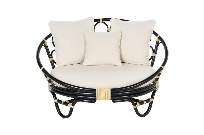 Solstol Rossano - Svart, beige - Hagemøbler & utemiljø - Stoler & Lenestoler - Utelenestoler