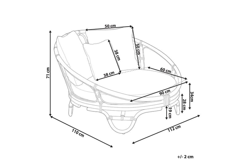 Solstol Rossano - Svart, beige - Hagemøbler & utemiljø - Stoler & Lenestoler - Utelenestoler