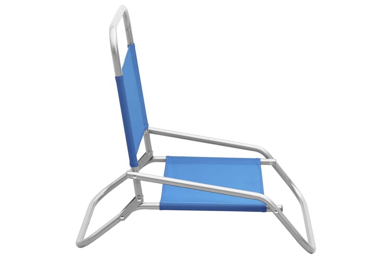 Sammenleggbare strandstoler 2 stk blå stoff - Blå - Solstoler
