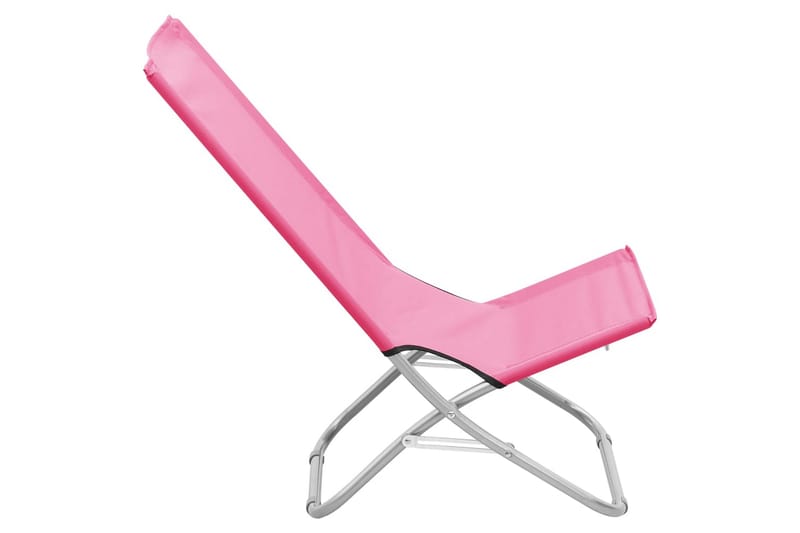 Sammenleggbare strandstoler 2 stk rosa stoff - Rosa - Solstoler
