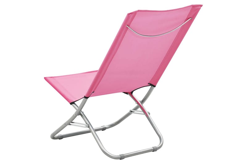 Sammenleggbare strandstoler 2 stk rosa stoff - Rosa - Solstoler