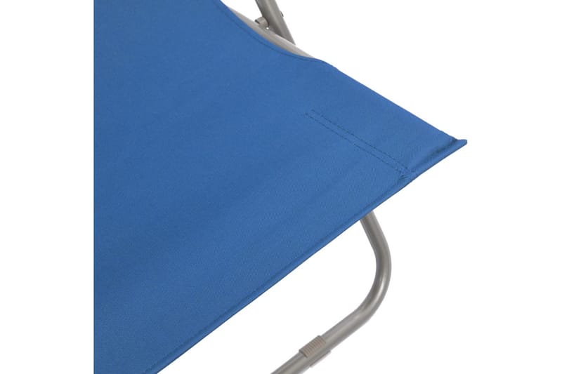 Sammenleggbare strandstoler 2 stk stål og oxfordstoff blå - Solstoler