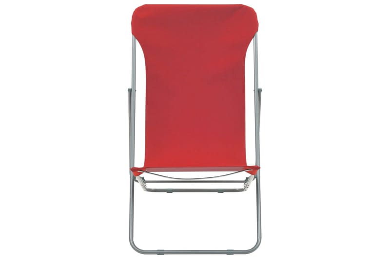 Sammenleggbare strandstoler 2 stk stål og oxfordstoff rød - Solstoler