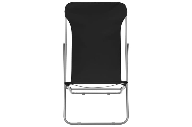 Sammenleggbare strandstoler 2 stk stål og oxfordstoff svart - Solstoler