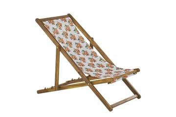 Solstol sett med 2 Anzio - lyst tre/off-white appelsinmønster - Hagemøbler & utemiljø - Stoler & Lenestoler - Solstoler