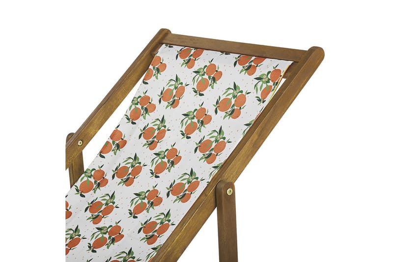 Solstol sett med 2 Anzio - lyst tre/off-white appelsinmønster - Hagemøbler & utemiljø - Stoler & Lenestoler - Solstoler
