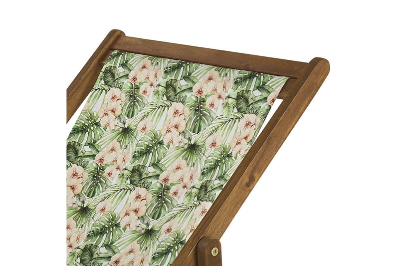 Solstol sett med 2 Anzio - lyst tre/off-white blomstrete mønster - Hagemøbler & utemiljø - Stoler & Lenestoler - Solstoler