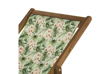 Solstol sett med 2 Anzio - lyst tre/off-white blomstrete mønster - Hagemøbler & utemiljø - Stoler & Lenestoler - Solstoler