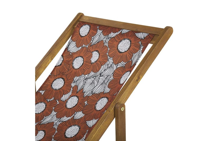 Solstol sett med 2 Anzio - lyst tre/off-white valmuemønster - Hagemøbler & utemiljø - Stoler & Lenestoler - Solstoler