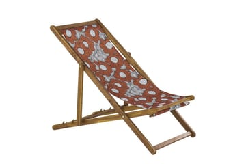 Solstol sett med 2 Anzio - lyst tre/off-white valmuemønster - Hagemøbler & utemiljø - Stoler & Lenestoler - Solstoler