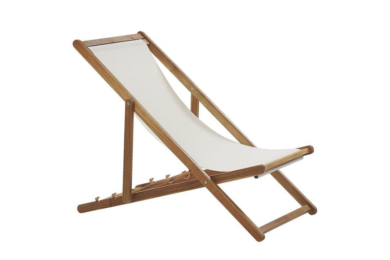 Solstol sett med 2 Anzio - lyst tre/off-white pelikanmønster - Hagemøbler & utemiljø - Stoler & Lenestoler - Solstoler