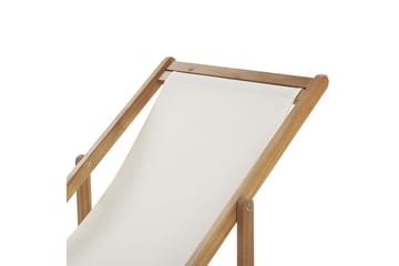 Solstol sett med 2 Anzio - lyst tre/off-white pelikanmønster - Hagemøbler & utemiljø - Stoler & Lenestoler - Solstoler