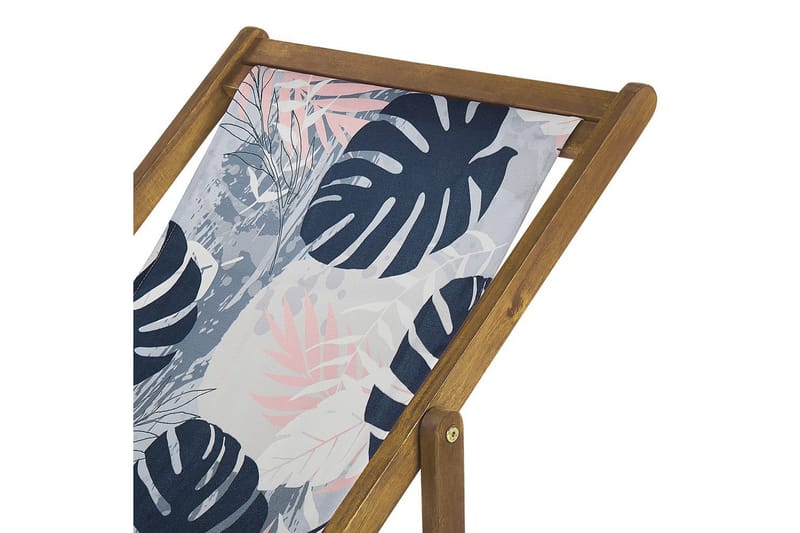 Solstol sett med 2 Anzio - lyst tre/off-white/blå palmebladmønster - Hagemøbler & utemiljø - Stoler & Lenestoler - Solstoler