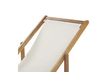 Solstol sett med 2 Anzio - lyst tre/off-white/grønt løvmønster - Hagemøbler & utemiljø - Stoler & Lenestoler - Solstoler