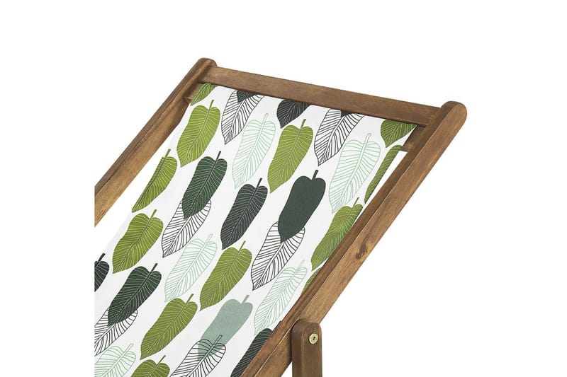 Solstol sett med 2 Anzio - lyst tre/off-white/grønt løvmønster - Hagemøbler & utemiljø - Stoler & Lenestoler - Solstoler