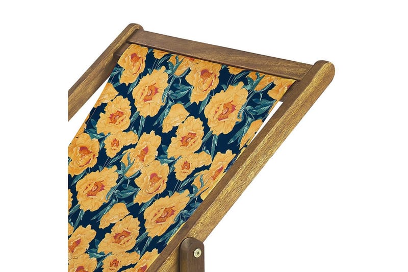 Solstol sett med 2 Anzio - lyst tre/off-white/gult blomstermønster - Hagemøbler & utemiljø - Stoler & Lenestoler - Solstoler