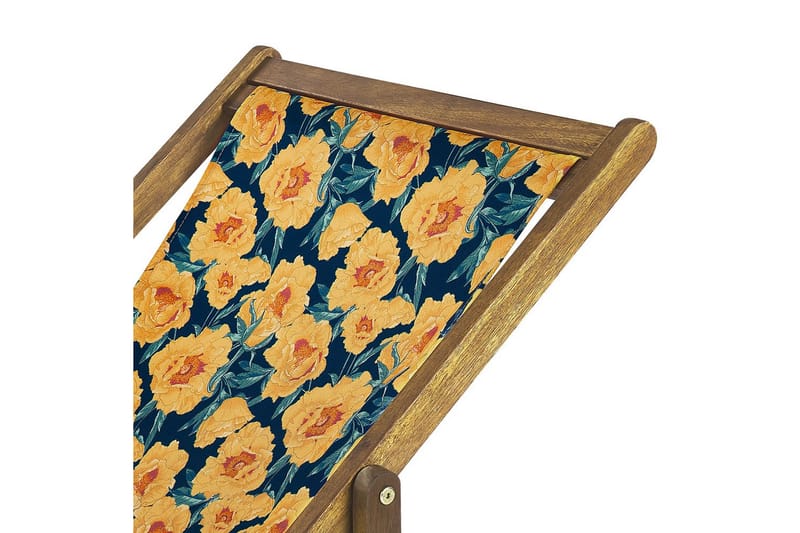 Solstol sett med 2 Anzio - lyst tre/off-white/gult blomstermønster - Hagemøbler & utemiljø - Stoler & Lenestoler - Solstoler