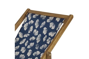 Solstol sett med 2 Anzio - lyst tre/off-white/marineblå blomster mønster - Hagemøbler & utemiljø - Stoler & Lenestoler - Solstoler