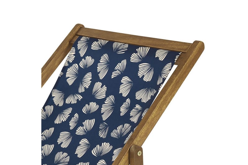 Solstol sett med 2 Anzio - lyst tre/off-white/marineblå blomster mønster - Hagemøbler & utemiljø - Stoler & Lenestoler - Solstoler