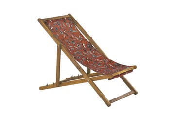 Solstol sett med 2 Anzio - lyst tre/off-white/rød blomster mønster - Hagemøbler & utemiljø - Stoler & Lenestoler - Solstoler