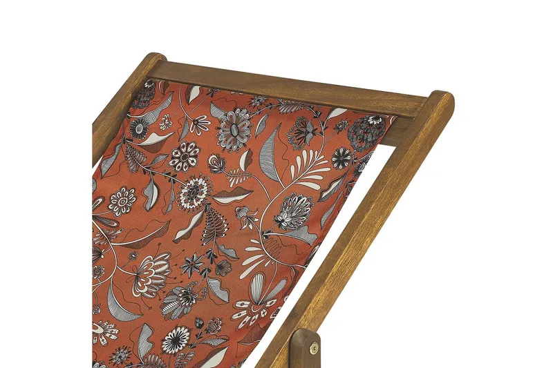 Solstol sett med 2 Anzio - lyst tre/off-white/rød blomster mønster - Hagemøbler & utemiljø - Stoler & Lenestoler - Solstoler