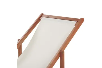 Solstol sett med 2 Anzio - mørkt tre/off-white valmuemønster - Hagemøbler & utemiljø - Stoler & Lenestoler - Solstoler