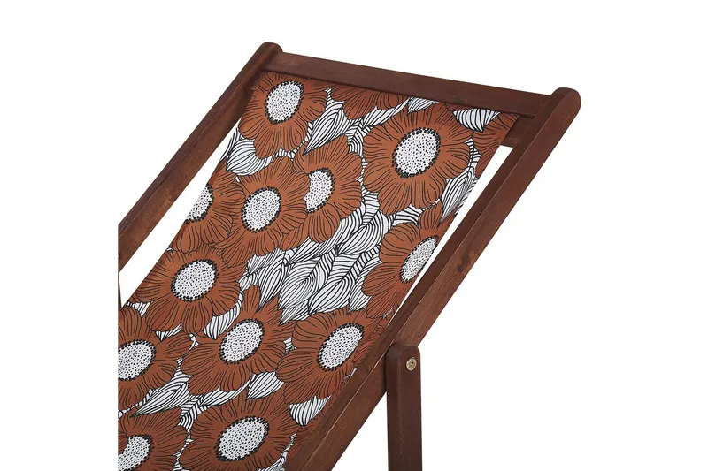 Solstol sett med 2 Anzio - mørkt tre/off-white valmuemønster - Hagemøbler & utemiljø - Stoler & Lenestoler - Solstoler