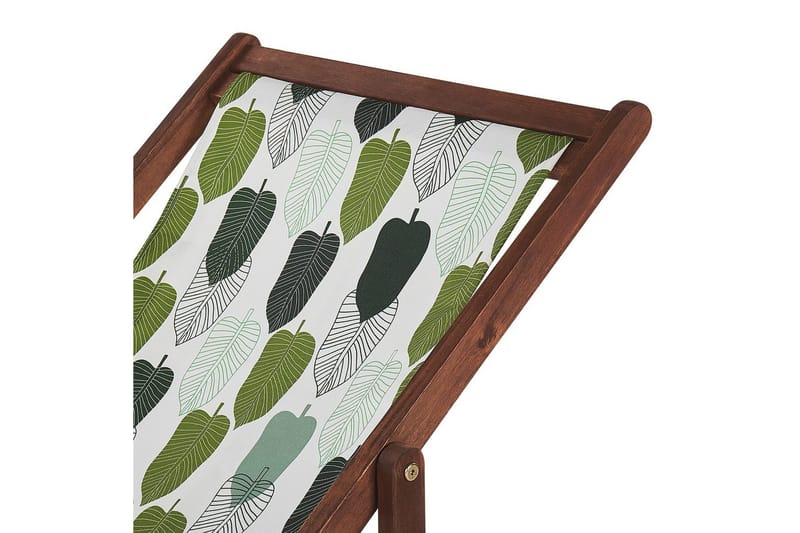 Solstol sett med 2 Anzio - mørkt tre/off-white/grønt løvmønster - Hagemøbler & utemiljø - Stoler & Lenestoler - Solstoler