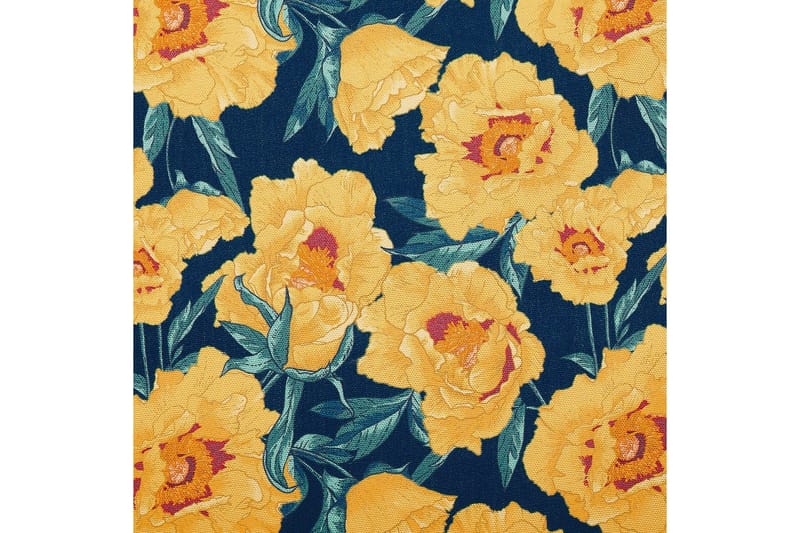 Solstol sett med 2 Anzio - mørkt tre/off-white/gult blomstrende mønster - Hagemøbler & utemiljø - Stoler & Lenestoler - Solstoler