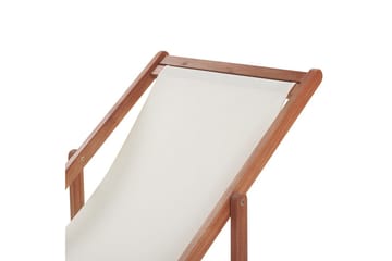 Solstol sett med 2 Anzio - mørkt tre/off-white/gult blomstrende mønster - Hagemøbler & utemiljø - Stoler & Lenestoler - Solstoler