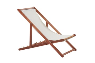 Solstol sett med 2 Anzio - mørkt tre/off-white/marineblått blomstermønster - Hagemøbler & utemiljø - Stoler & Lenestoler - Solstoler