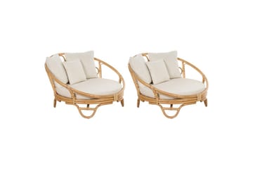 Solstol sett med 2 Rossano - Naturlig, beige - Hagemøbler & utemiljø - Stoler & Lenestoler - Utelenestoler