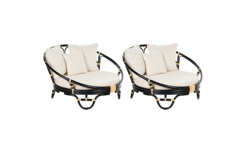 Solstol sett med 2 Rossano, Svart, beige