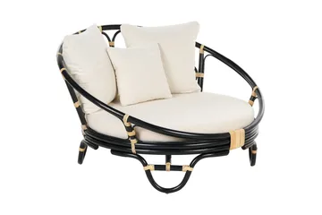 Solstol sett med 2 Rossano - Svart, beige - Hagemøbler & utemiljø - Stoler & Lenestoler - Utelenestoler